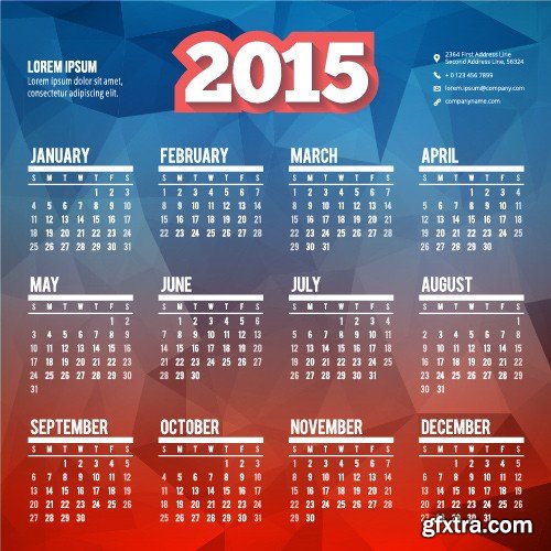 Stock Vectors - Calendar 2015 4, 25xEPS