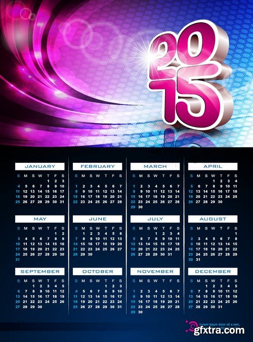 Stock Vectors - Calendar 2015 4, 25xEPS