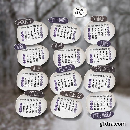 Stock Vectors - Calendar 2015 4, 25xEPS