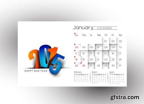 Stock Vectors - Calendar 2015 4, 25xEPS