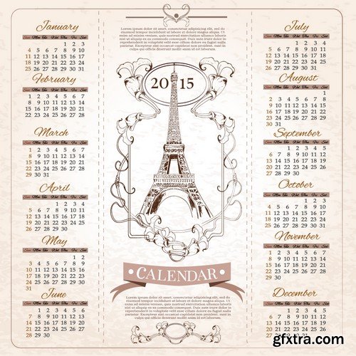 Stock Vectors - Calendar 2015 4, 25xEPS