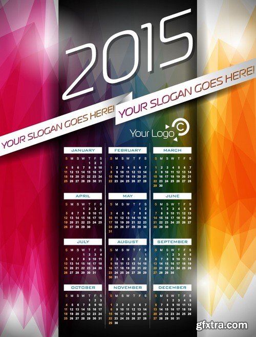 Stock Vectors - Calendar 2015 4, 25xEPS