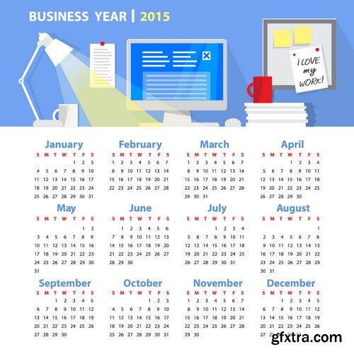 Stock Vectors - Calendar 2015 4, 25xEPS