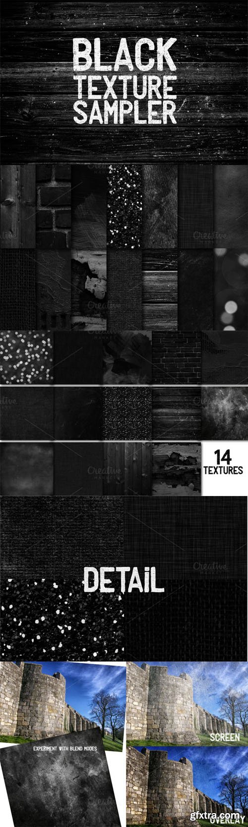 CreativeMarket - Black Texture Sampler 126390