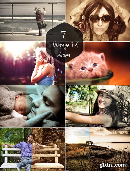 CreativeMarket - 7 Vintage FX Photoshop Actions 12546