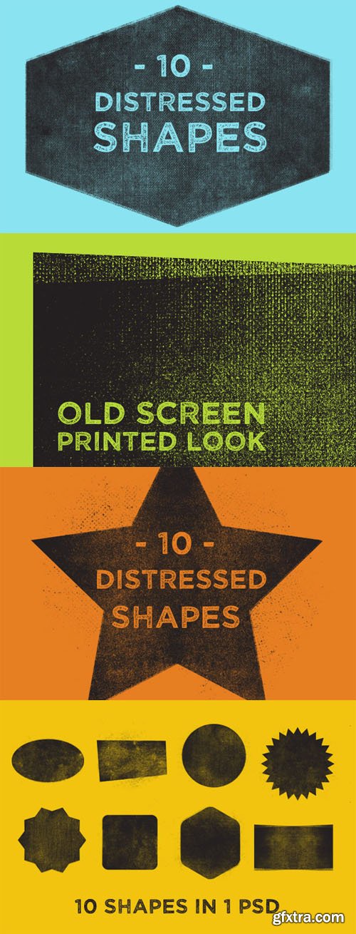 Distressed Badge Shapes PSD