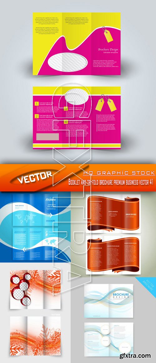 Stock Vector - Booklet and tri-fold brochure premium business vector 41