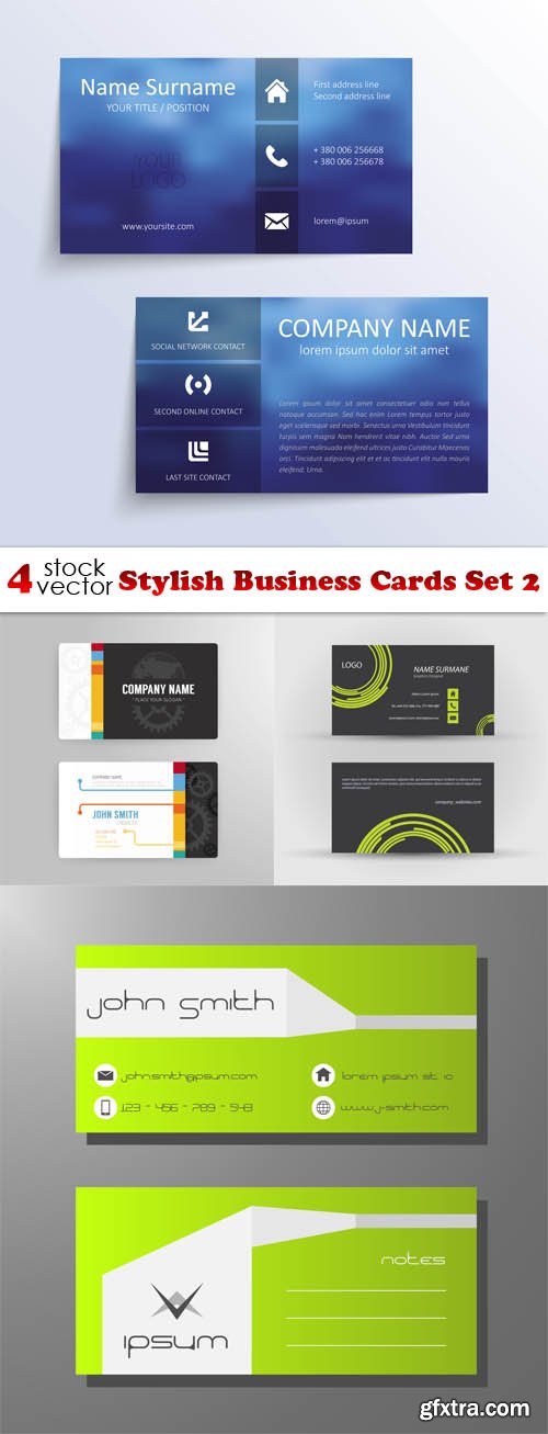 Vectors - Stylish Business Cards Set 2