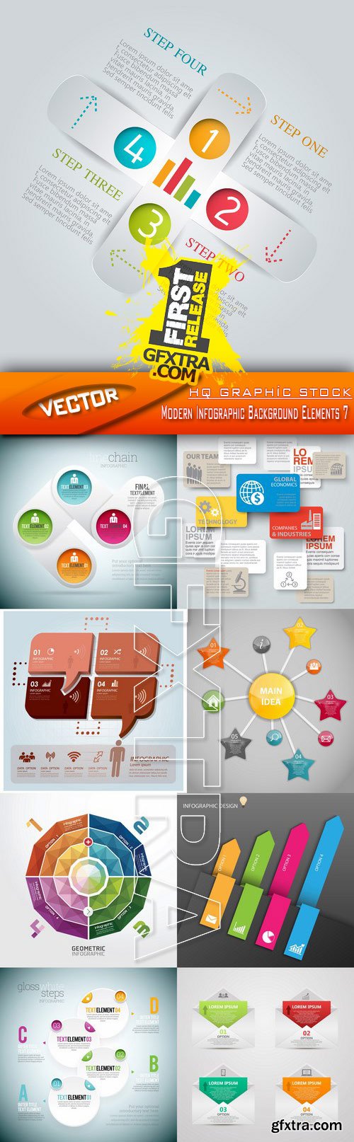 Stock Vector - Modern Infographic Background Elements 7