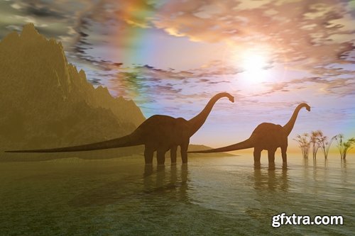 Collection of 3 d Dinosaurs  25 UHQ Jpeg