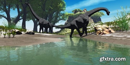 Collection of 3 d Dinosaurs  25 UHQ Jpeg