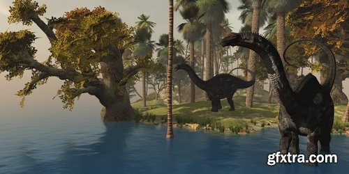 Collection of 3 d Dinosaurs  25 UHQ Jpeg