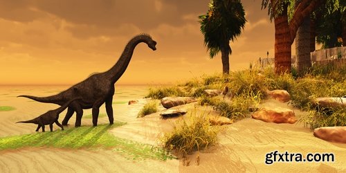 Collection of 3 d Dinosaurs  25 UHQ Jpeg