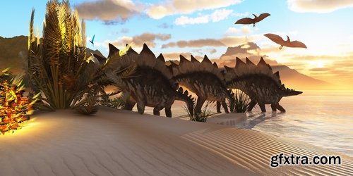 Collection of 3 d Dinosaurs  25 UHQ Jpeg