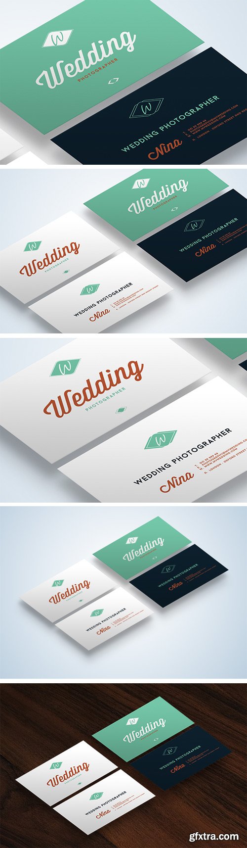 CreativeMarket 37463 - Wedding Business Cards Mock-Up