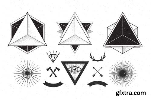 Hipster Grunge Design Elements -25x EPS