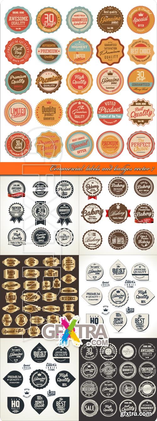 Commercial labels and badges vector 7