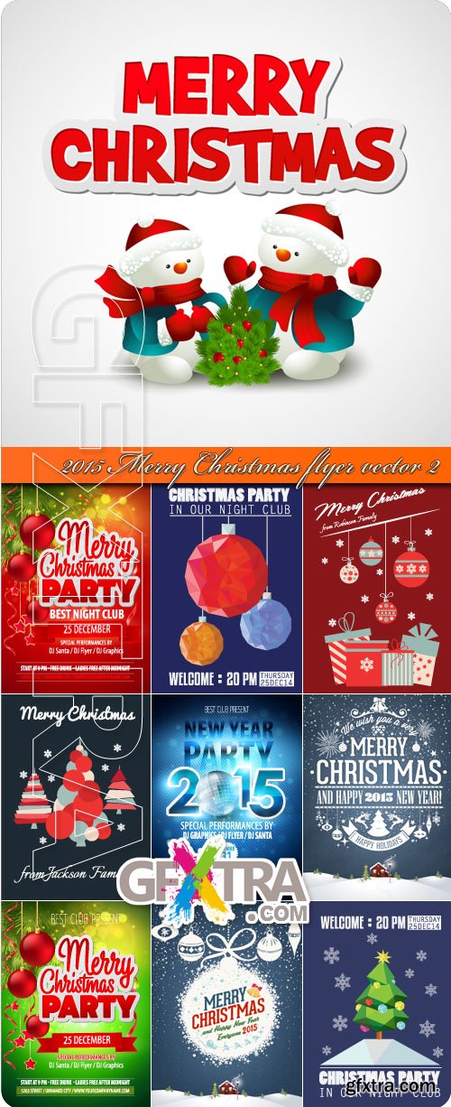 2015 Merry Christmas flyer vector 2