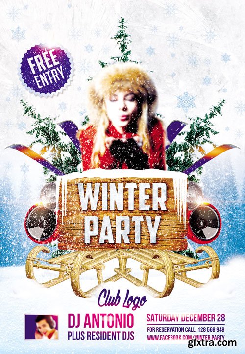 Winter Party 3 Flyer PSD Template