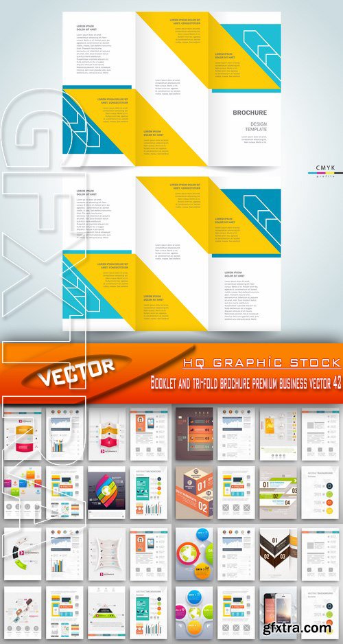 Stock Vector - Booklet and tri-fold brochure premium business vector 42