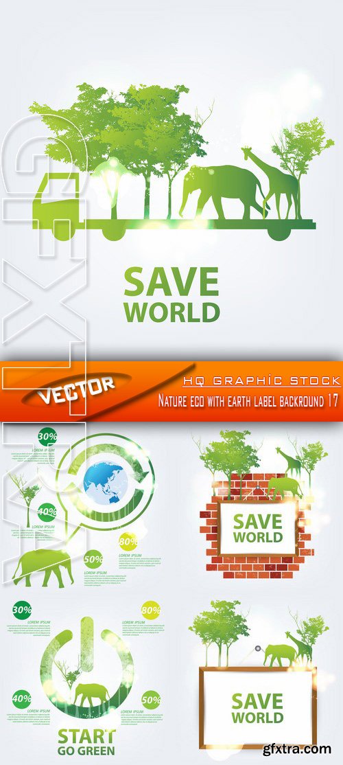 Stock Vector - Nature eco with earth label backround 17