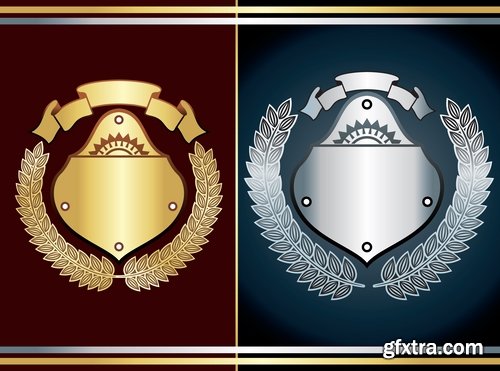 Collection of heraldry vector image 25 Eps