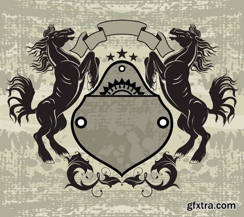 Collection of heraldry vector image 25 Eps