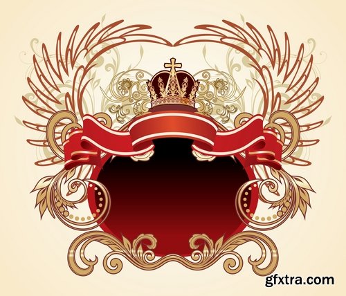 Collection of heraldry vector image 25 Eps