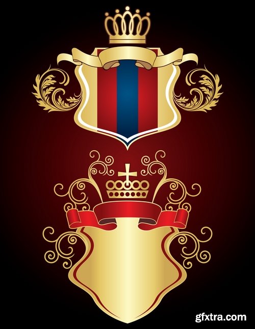 Collection of heraldry vector image 25 Eps