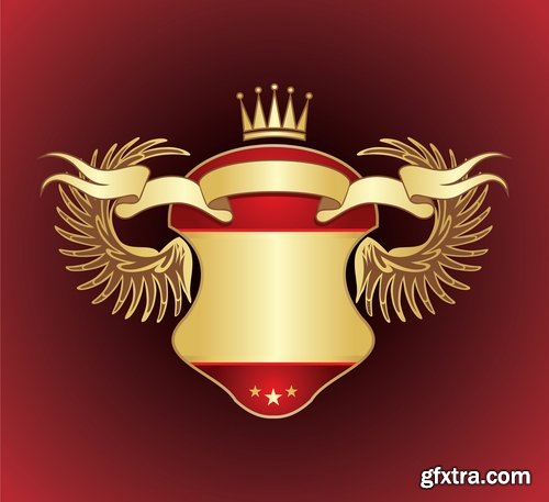 Collection of heraldry vector image 25 Eps