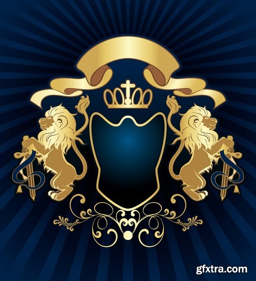 Collection of heraldry vector image 25 Eps