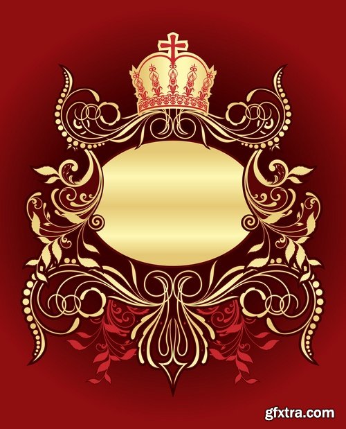 Collection of heraldry vector image 25 Eps