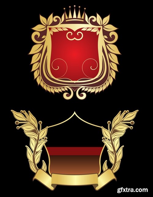 Collection of heraldry vector image 25 Eps