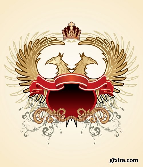 Collection of heraldry vector image 25 Eps