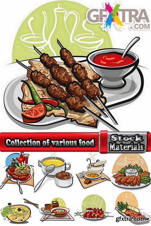 Collection of various food vector images #2-25 Eps