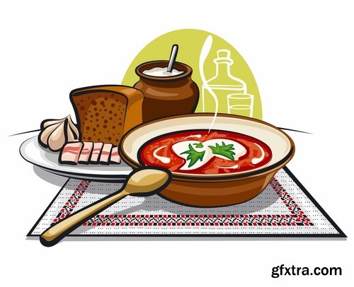 Collection of various food vector images #2-25 Eps