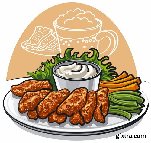 Collection of various food vector images #2-25 Eps