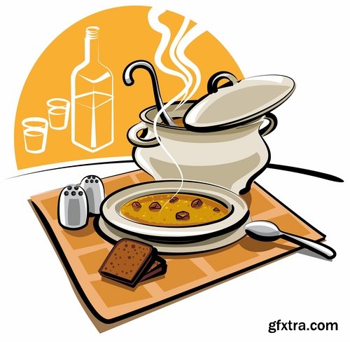 Collection of various food vector images #2-25 Eps