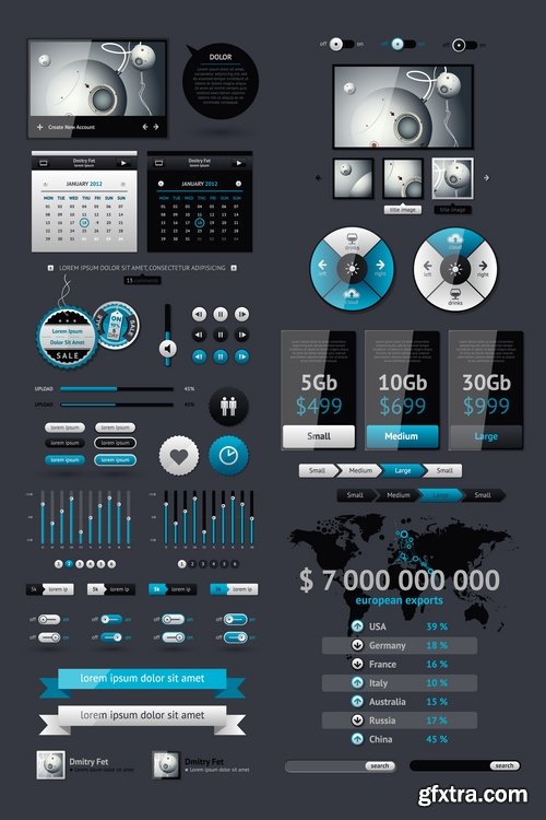 Collection of various electronic displays 25 Eps