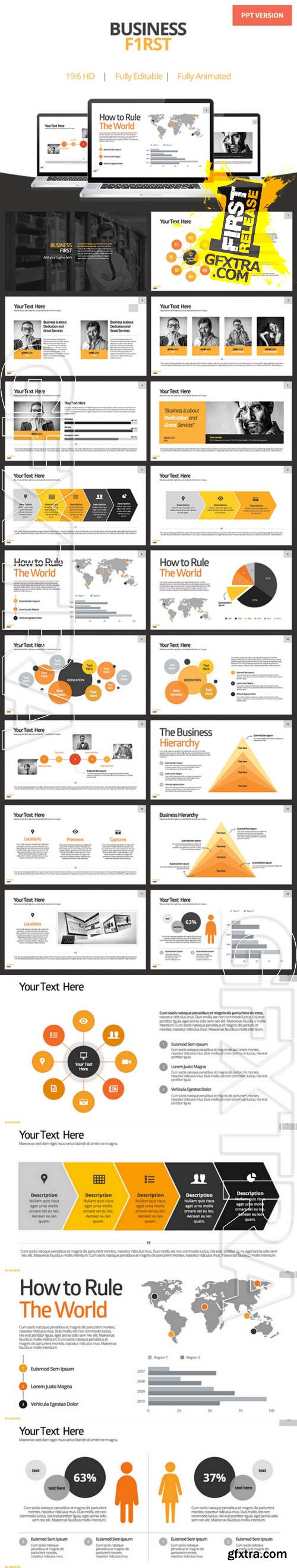 Business First - Powerpoint Template - Creativemarket 85622