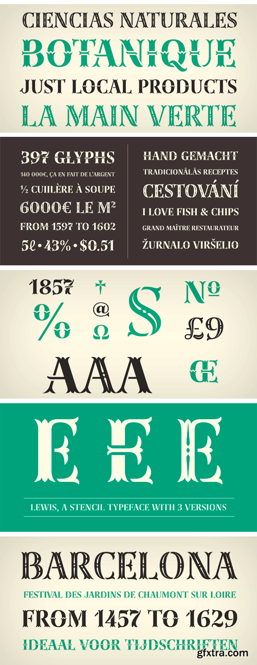 Lewis Font Family - 3 Fonts $35