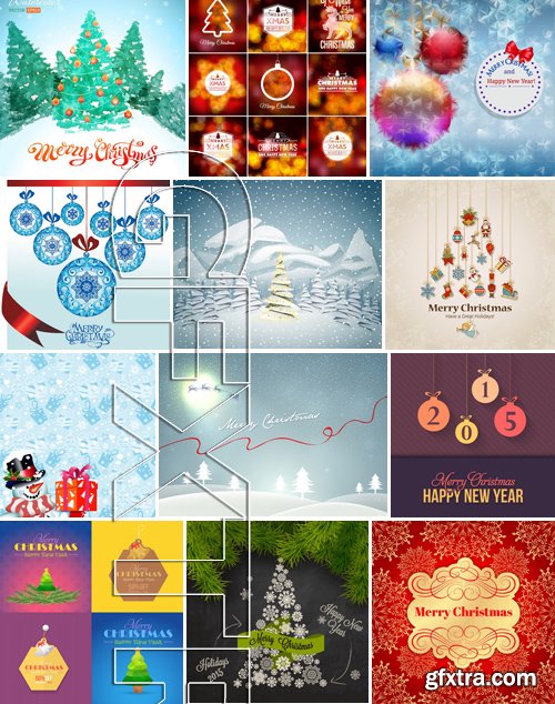 Stock Vectors - Merry Christmas Background 6, 25xEPS