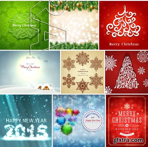 Stock Vectors - Merry Christmas Background 6, 25xEPS