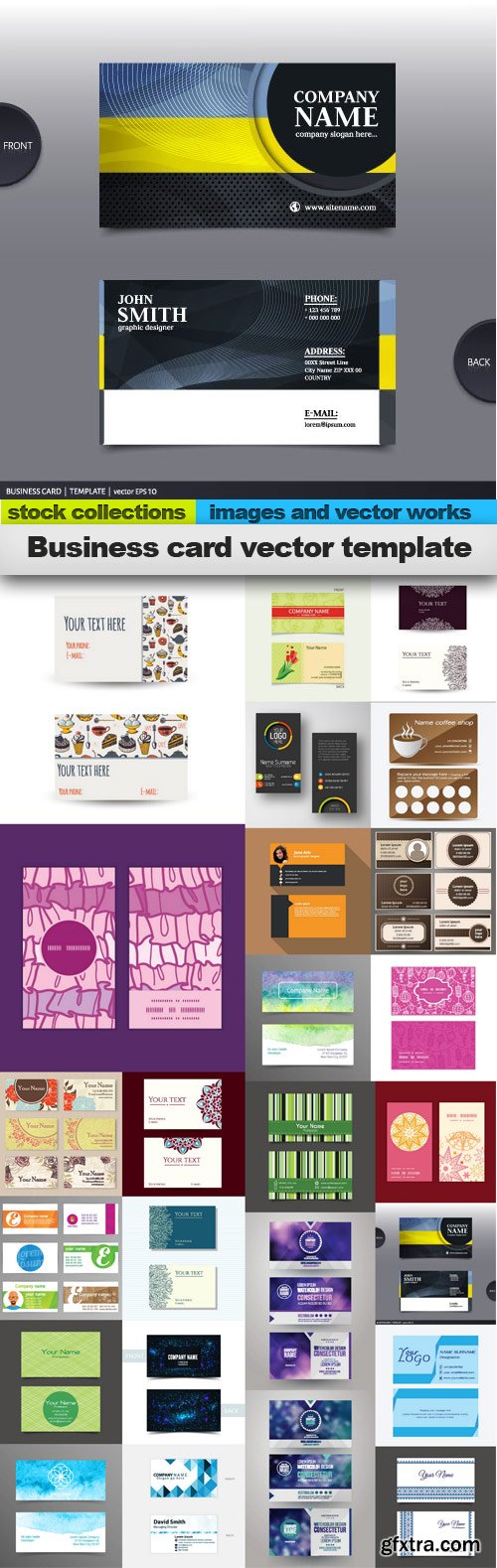 Business card vector template,25 x EPS