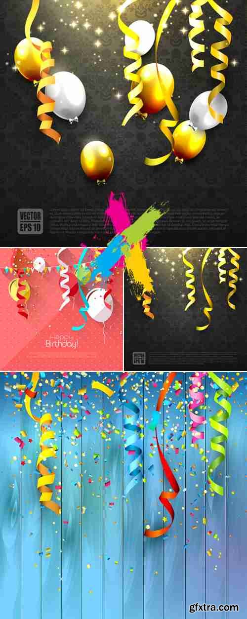 Festive Garlands Backgrounds Vector