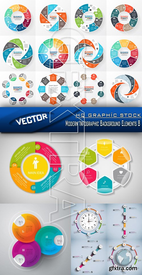 Stock Vector - Modern Infographic Background Elements 8