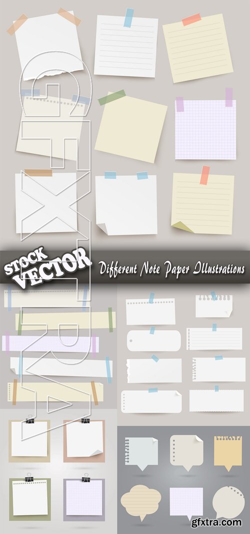 Stock Vector - Different Note Paper Illustrations