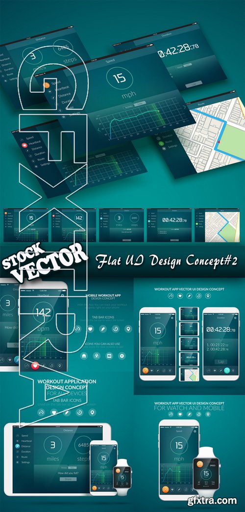 Stock Vector - Flat UI Design Concept#2