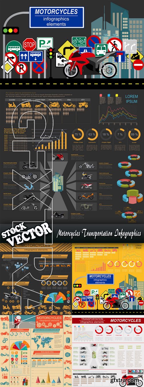 Stock Vector - Motorcycles Transportation Infographics