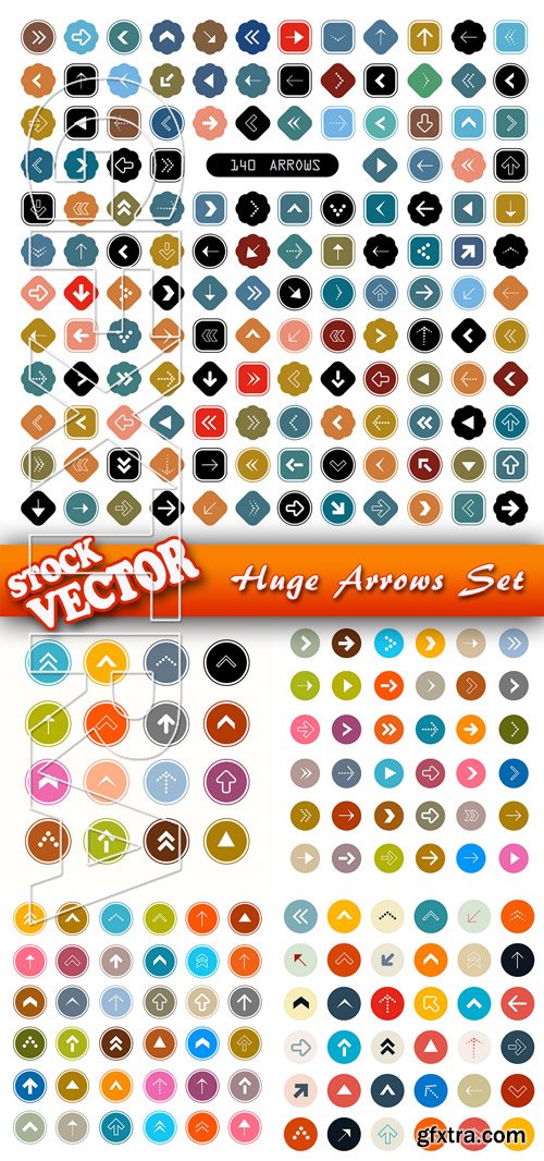 Stock Vector - Huge Arrows Set